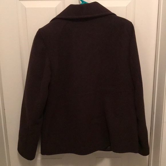 JM Collection brown pea coat - Picture 4 of 4